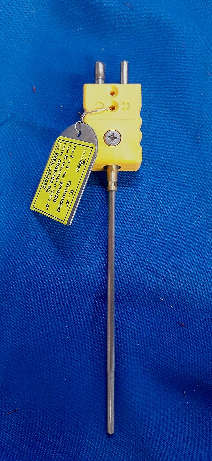 SUMMIT AEROSPACE TYPE K INCONEL THERMOCOUPLE WEL-35242 DIA: 0.125″ LENGTH: 4″