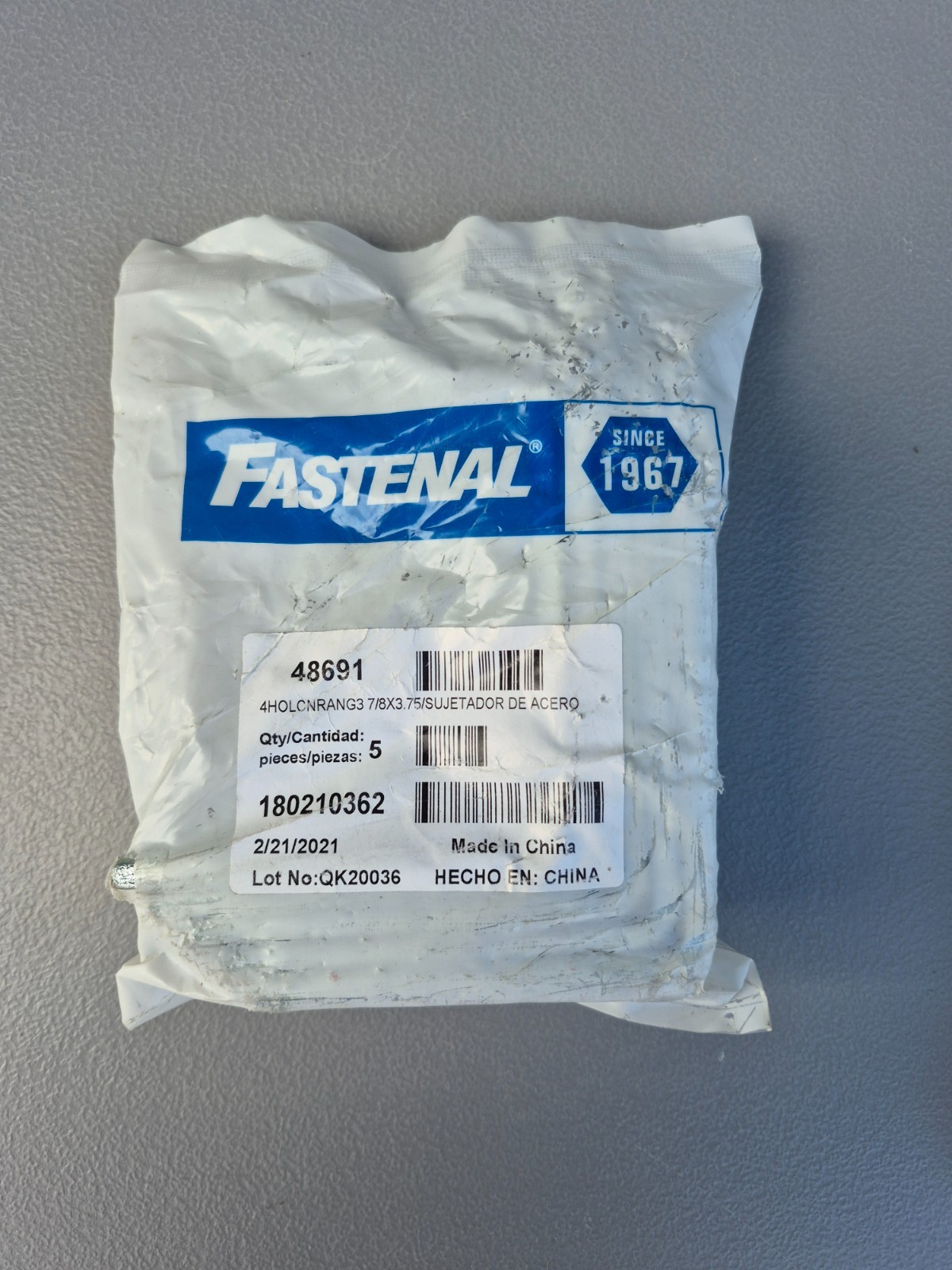 *Bag of 5* Fastenal 48691 4-Hole Corner Angle 90° Zinc Plated 3-7/8″ x 3.75″ …