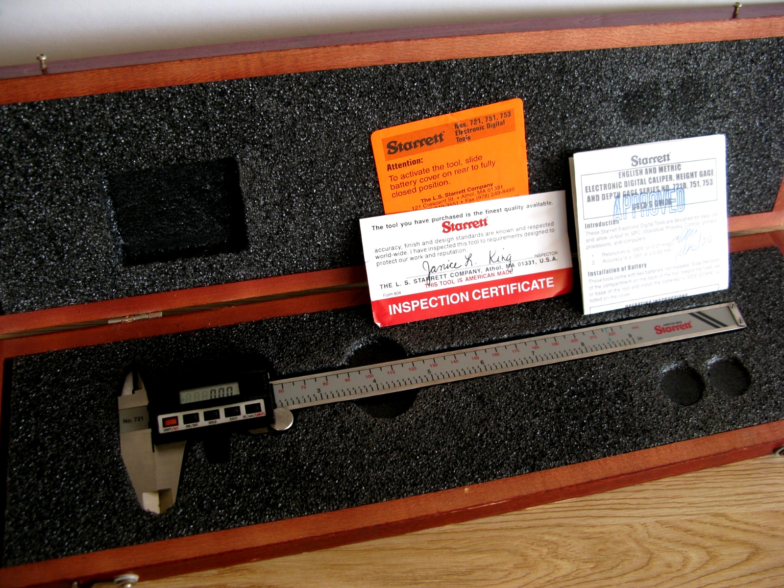 NICE Starrett Digital Caliper 721-9/225, 0-9 in, 0.0005