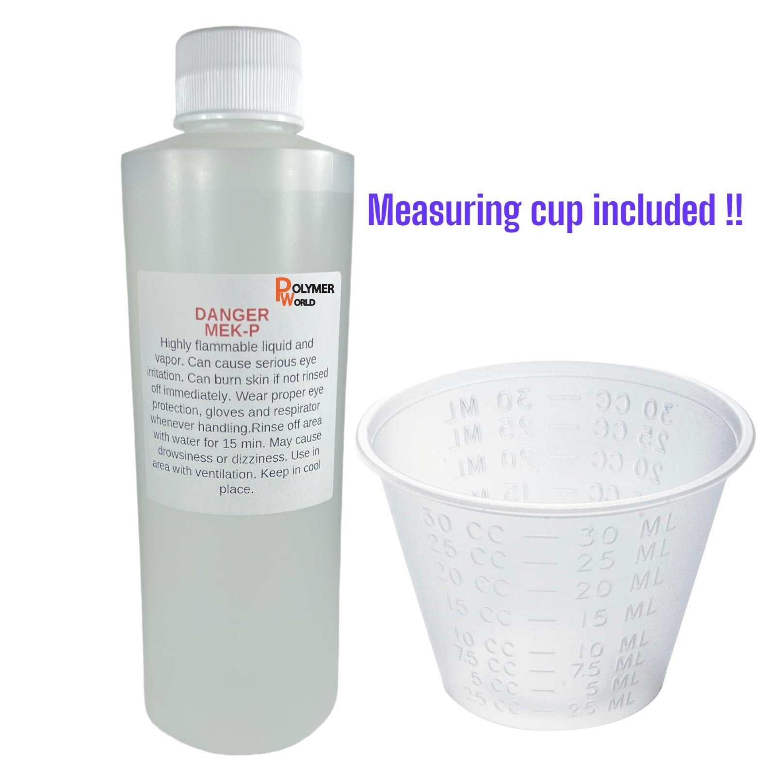 Polymer World MEK-P 8oz – 236cc For Poly Resins, Gelcoat With 1 oz Measuring Cup