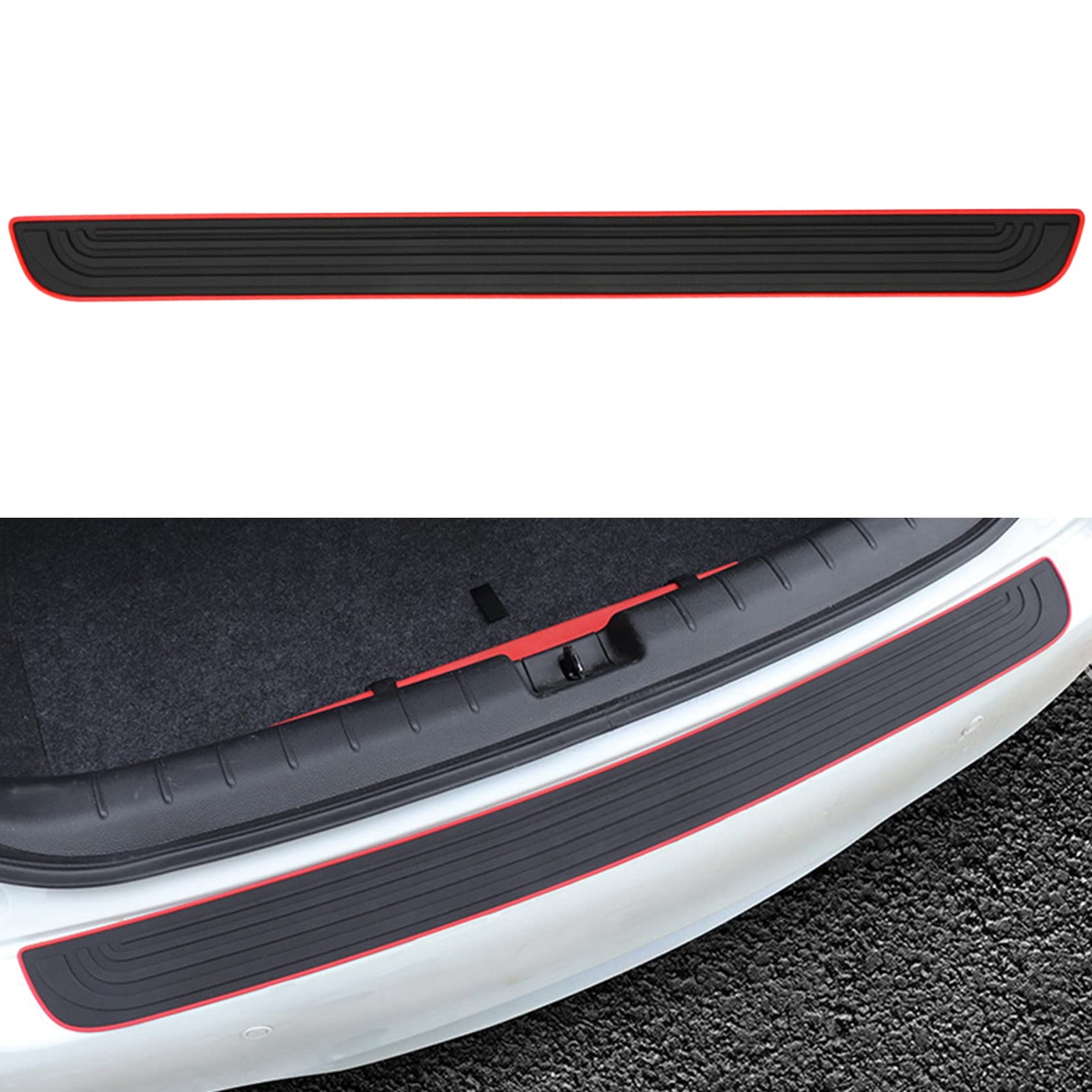 Car Rear Bumper Protector Guard, Universal Rubber Scratch Resistant Trunk Doo…