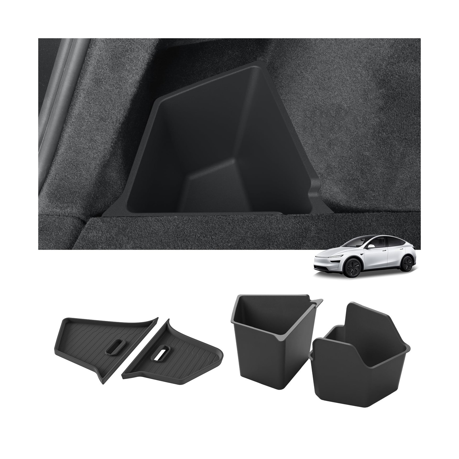 LUCKEASY Rear Trunk Storage Bins Fit for Tesla Model Y Juniper 2025… Fast Ship