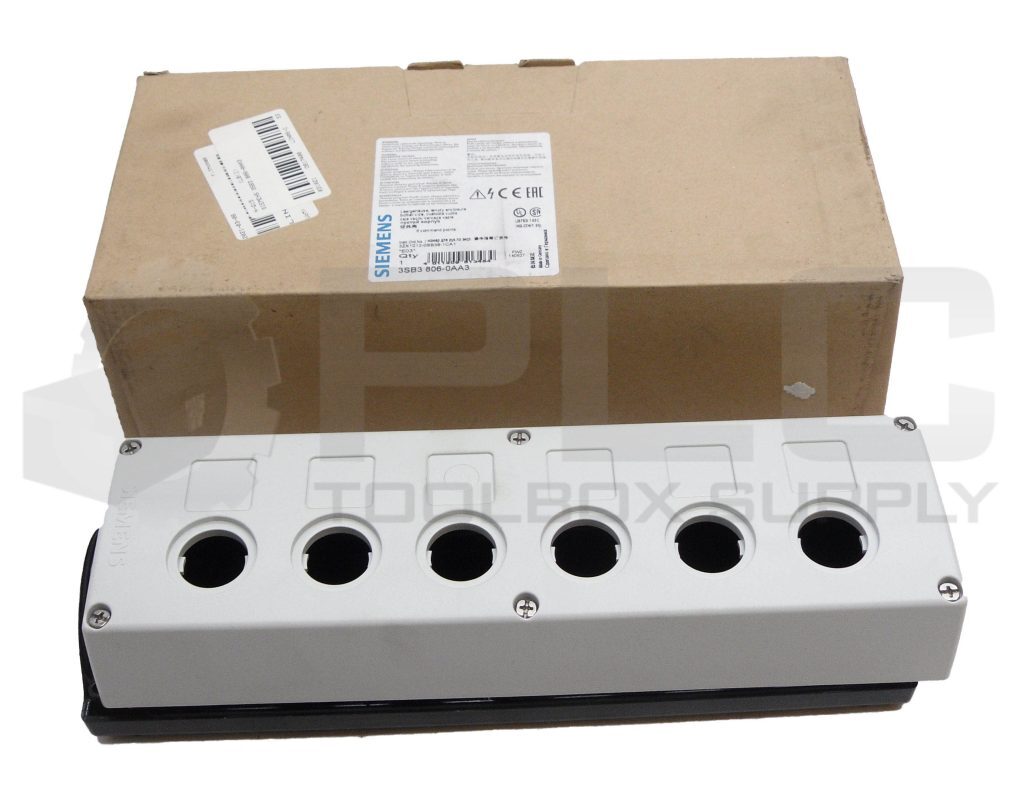 NEW SIEMENS 3SB3 806-0AA3 EMPTY ENCLOSURE 6 HOLE