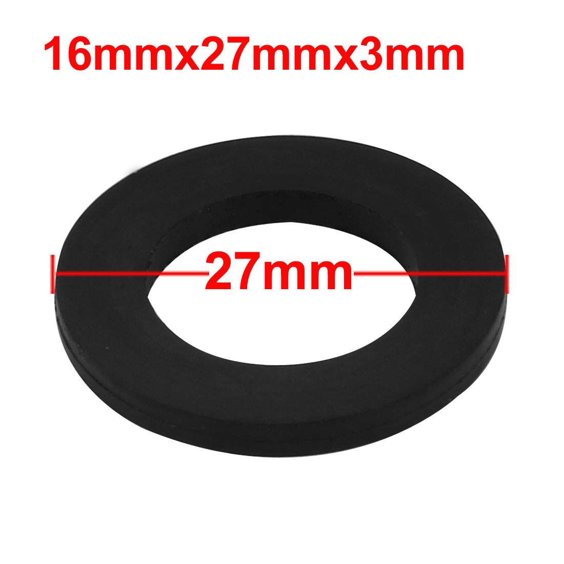 15Pc Black Rubber Round Flat Washer Assortment Size 16x27x3mm Flat Washer