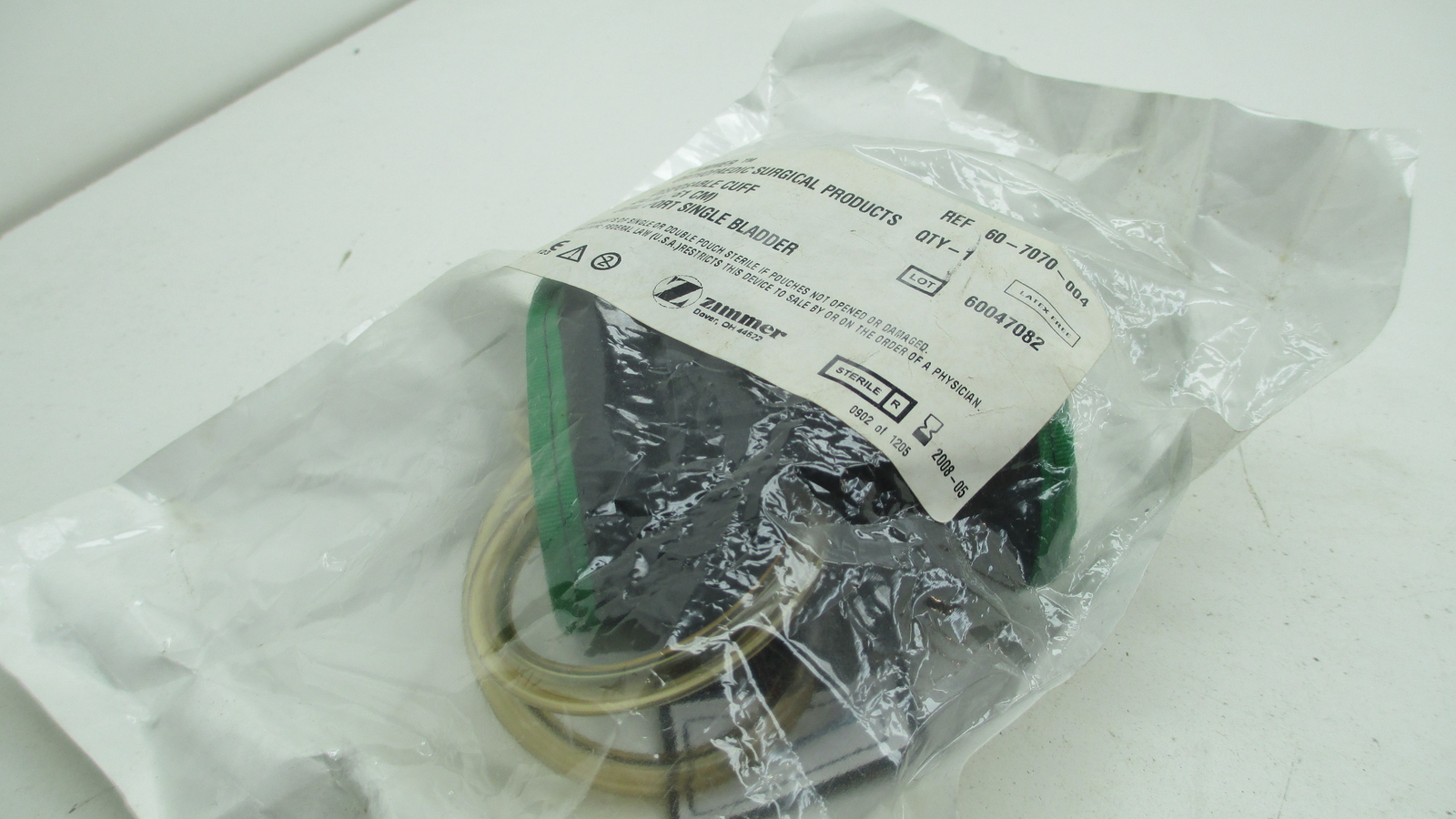 Zimmer 60-7070-004 Tourniquet Cuff Single Hose Single Bladder 24″ GREEN