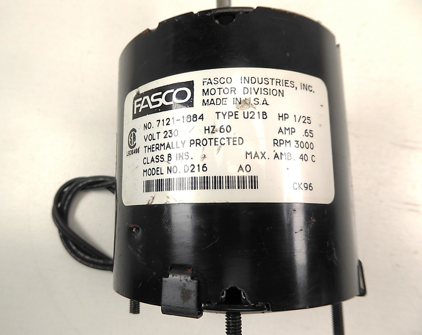 Fasco D216 1/25 HP 3000 RPM 230V NEW NO BOX