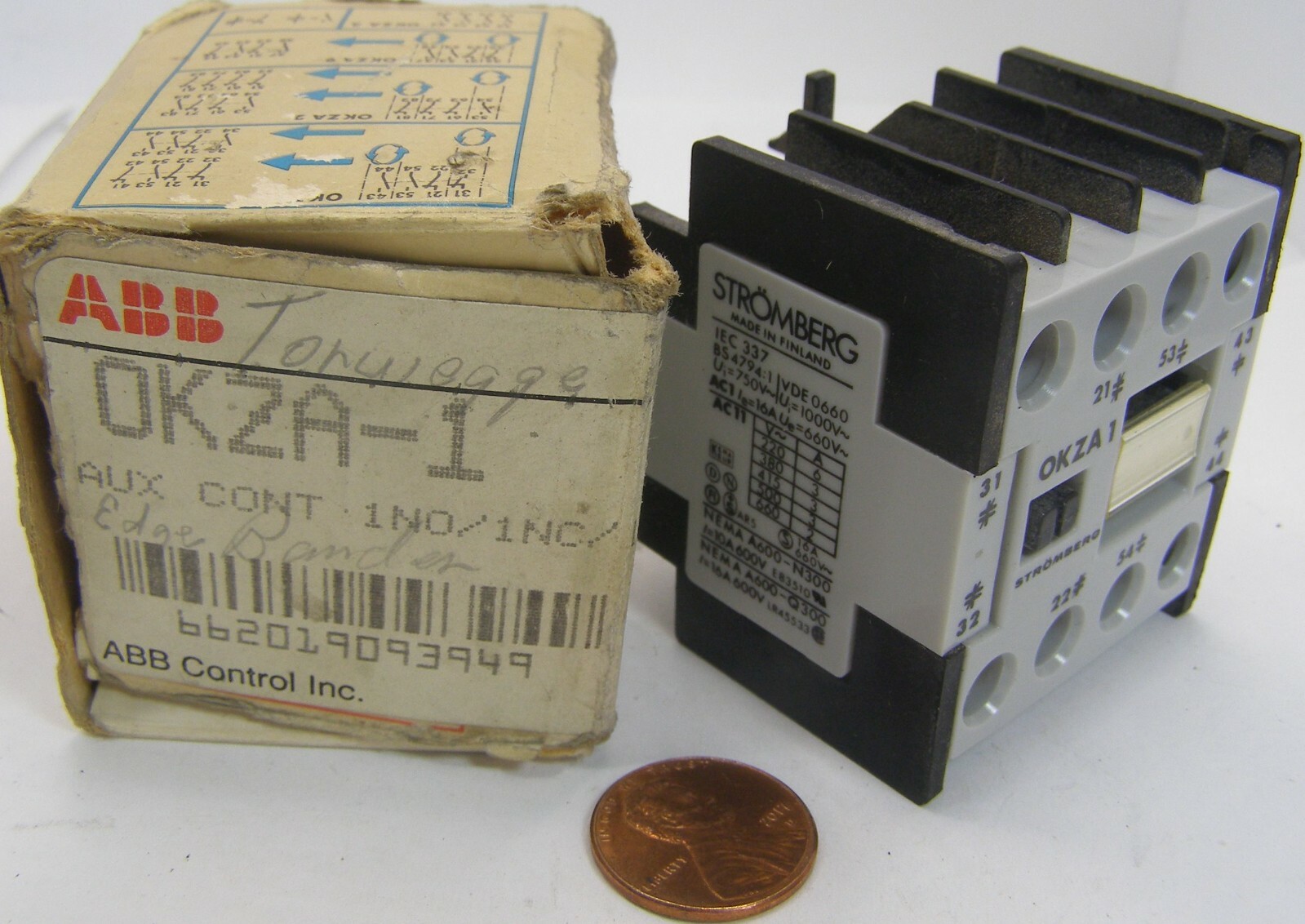 ABB Auxiliary Contact OZKA 1 1 NO/1 NC/CONV/OK CO72856