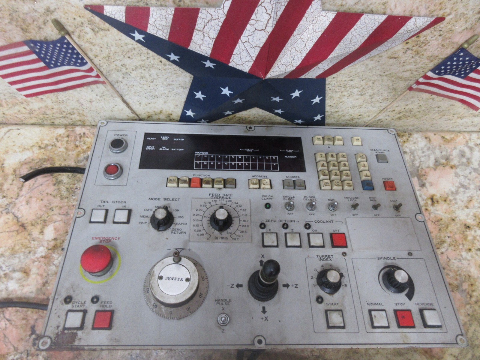 MORI SEIKI SL1 YASNAC 2000G CNC MAIN OPERAT CONTROL PANEL JZNC-GOP02 G0P HPX-10B