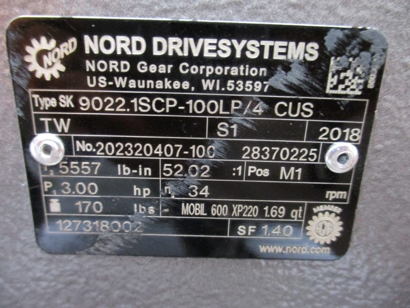 NORD DRIVE SYSTEMS 9022.1SCP-100LP/4CUS W/ SK100LP/4CUSTW 230/460V 7.68/3.84A
