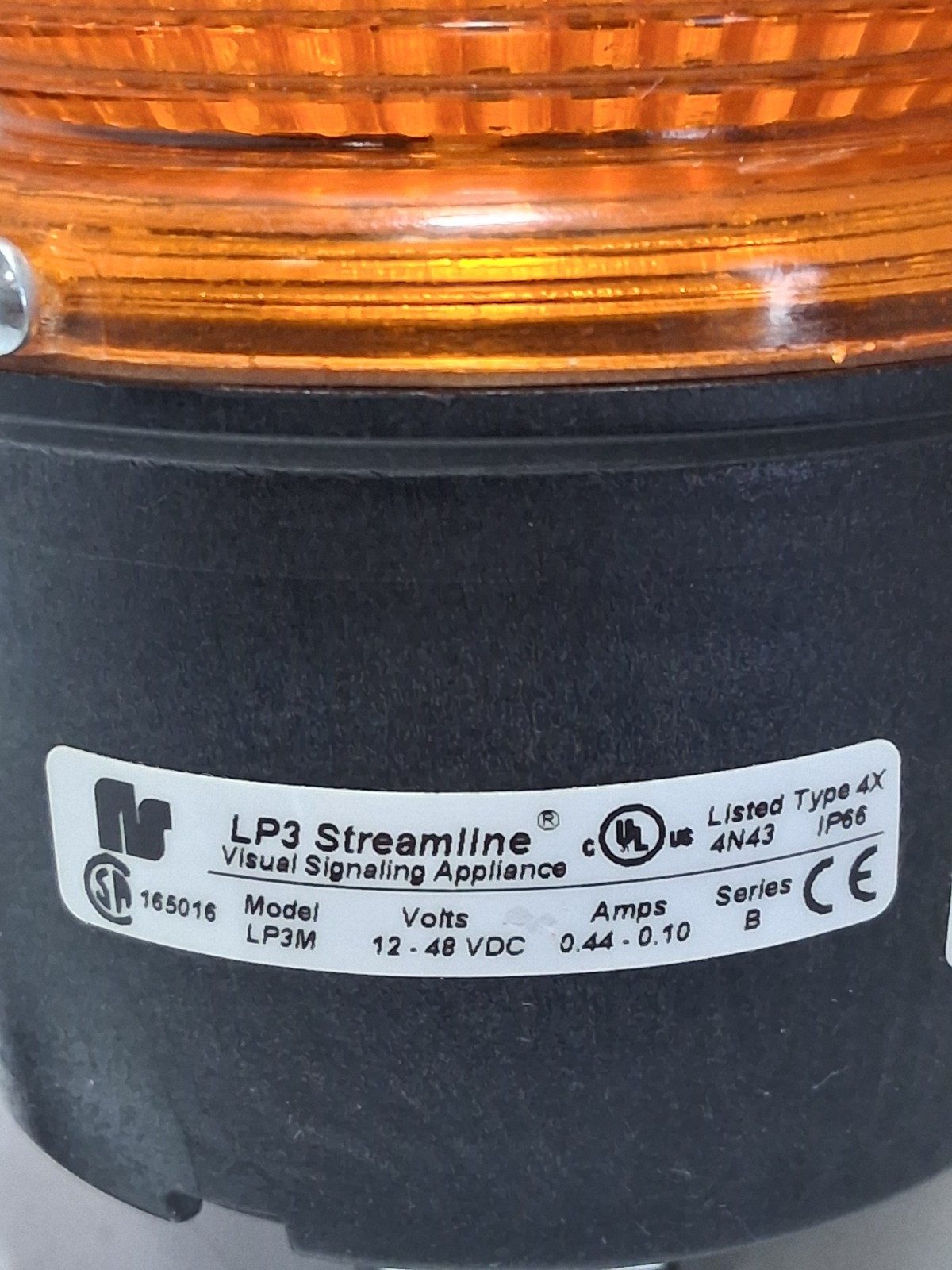 FEDERAL SIGNAL LP3M-012-048A STROBE LIGHT AMBER 12-48V SERIES B