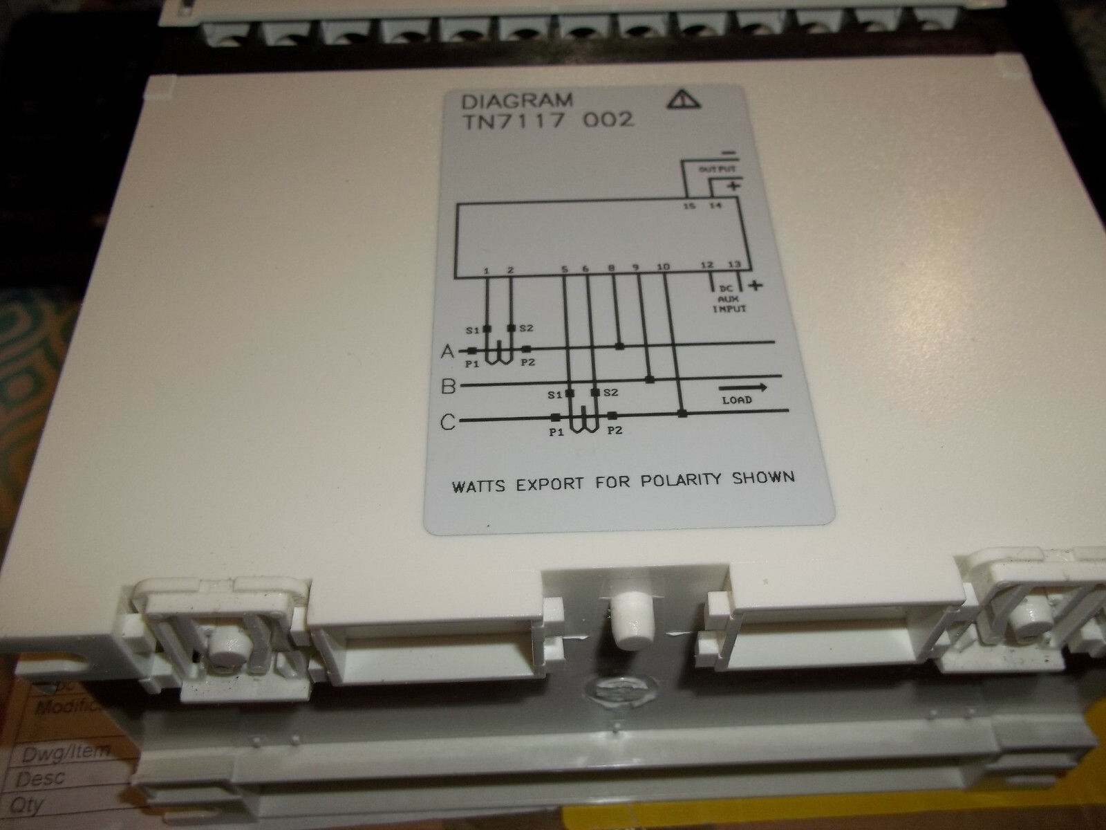 WATTS TRANSDUCER 3WDFP6112A AREVA ISTAT 300 DIAGRAM TN7117-002 (WL18)