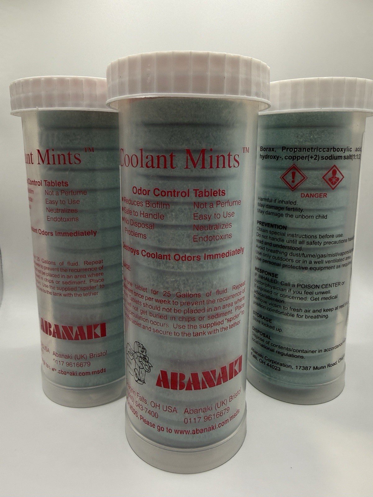 Abanaki Coolant Mints Odor Control Tablets for machine tool coolant sump pumps