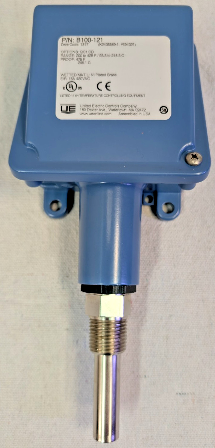 UE United Electric B100-121 Temperature Switch 200 DEG F TO 425 DEG Adjustable