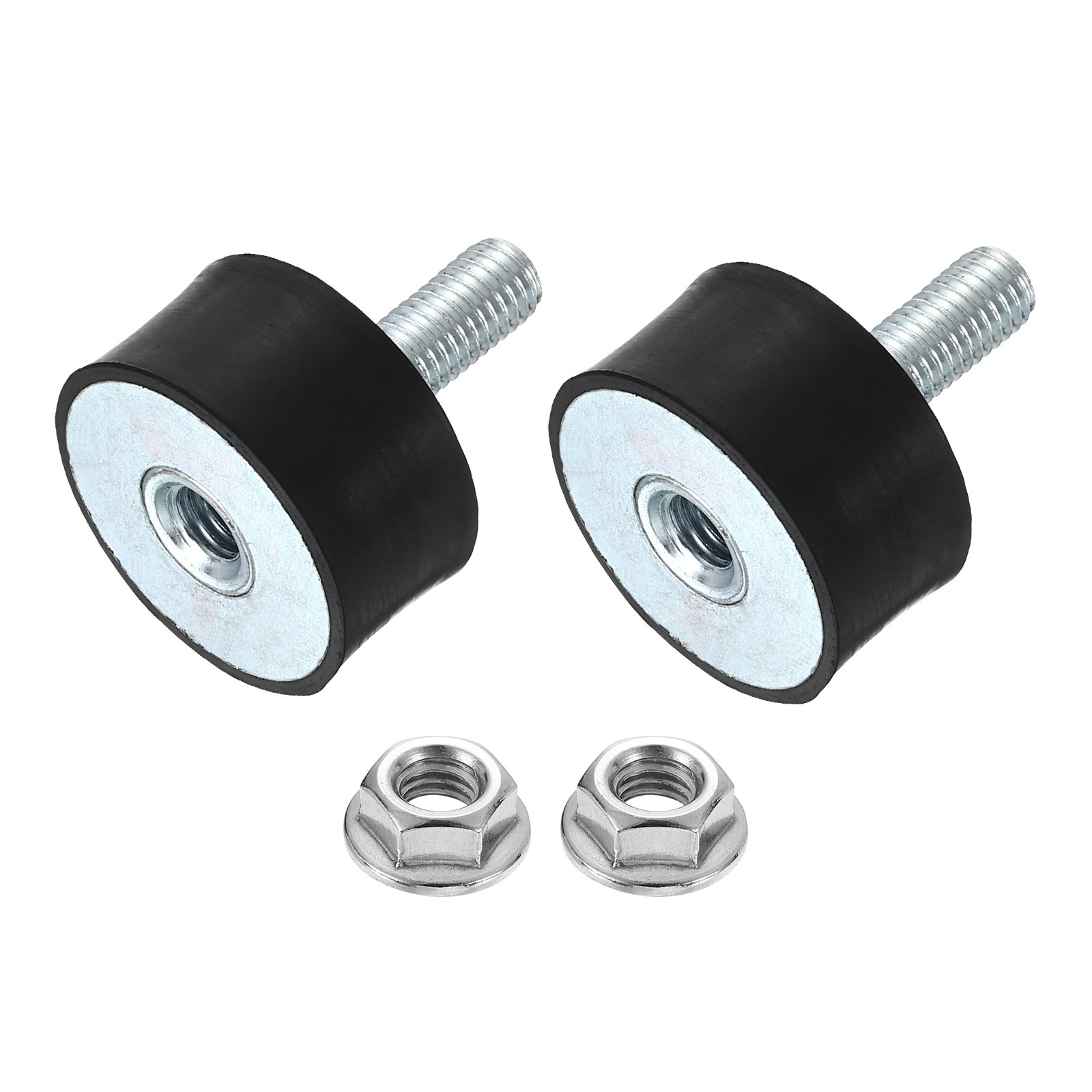 2Pcs M10x27mm Rubber Mounts, 40x20mm(DxH) Rubber Shock Absorber Mount with Nuts