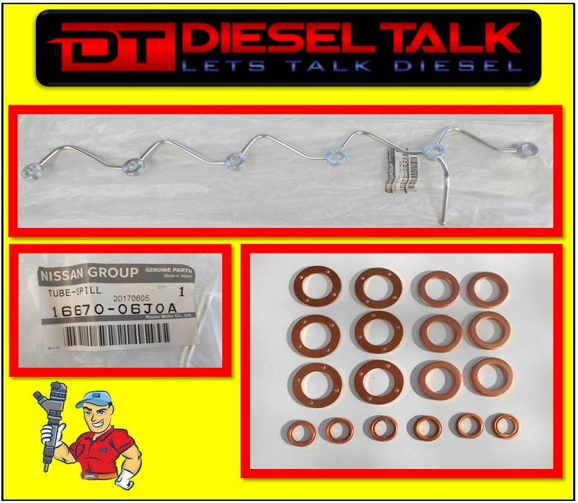GENUINE FITS Nissan Patrol Y61 GU TD42T Injector Fuel Bleed Off Return Line Kit