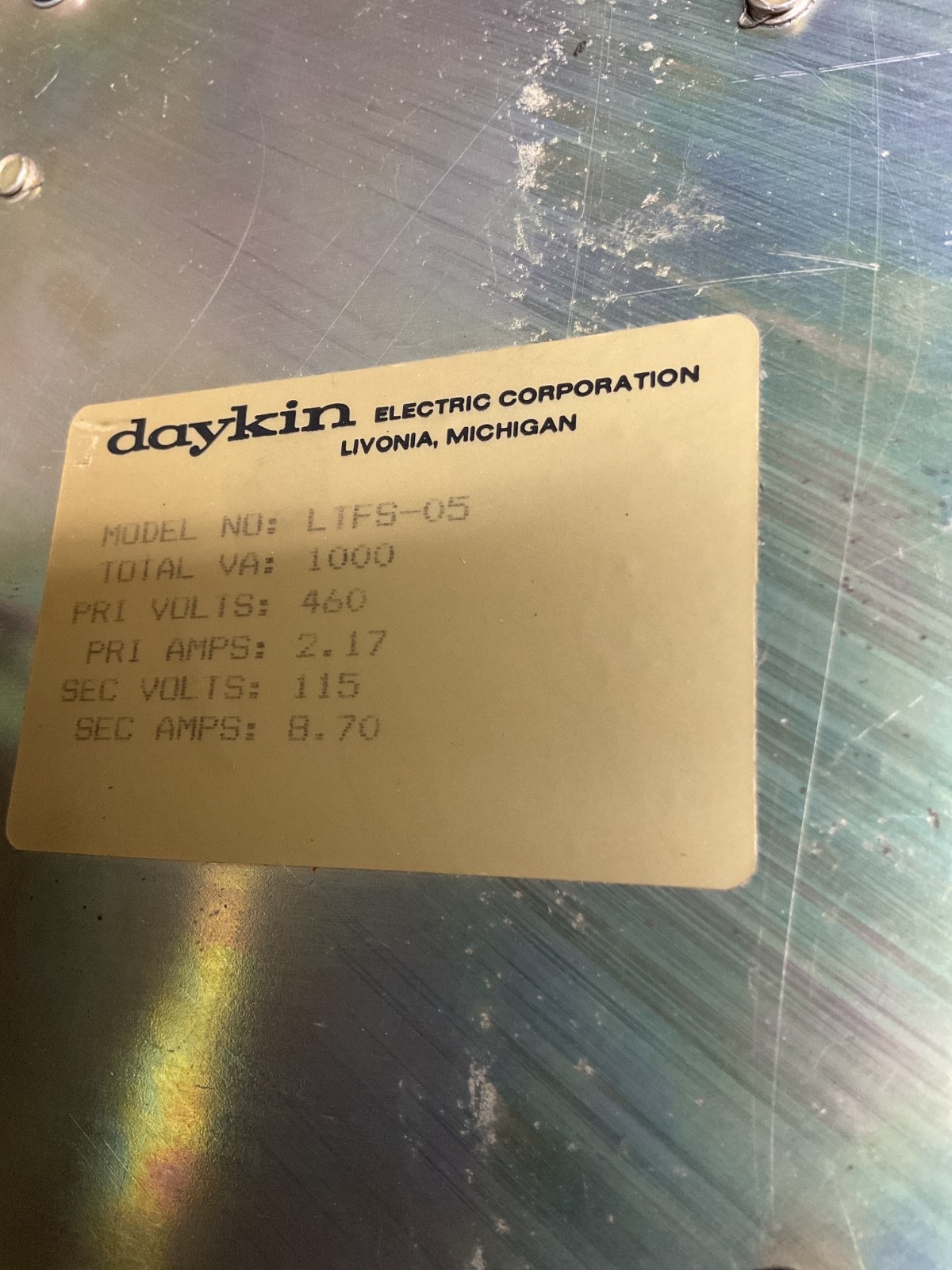 Daykin LTFS-05 Isolation Transformer #4003A159PR2
