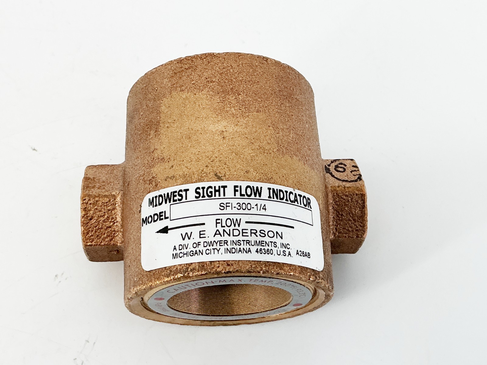 New Midwest SFI-300-1/4 Sight Flow Indicator 125PSIG 200F