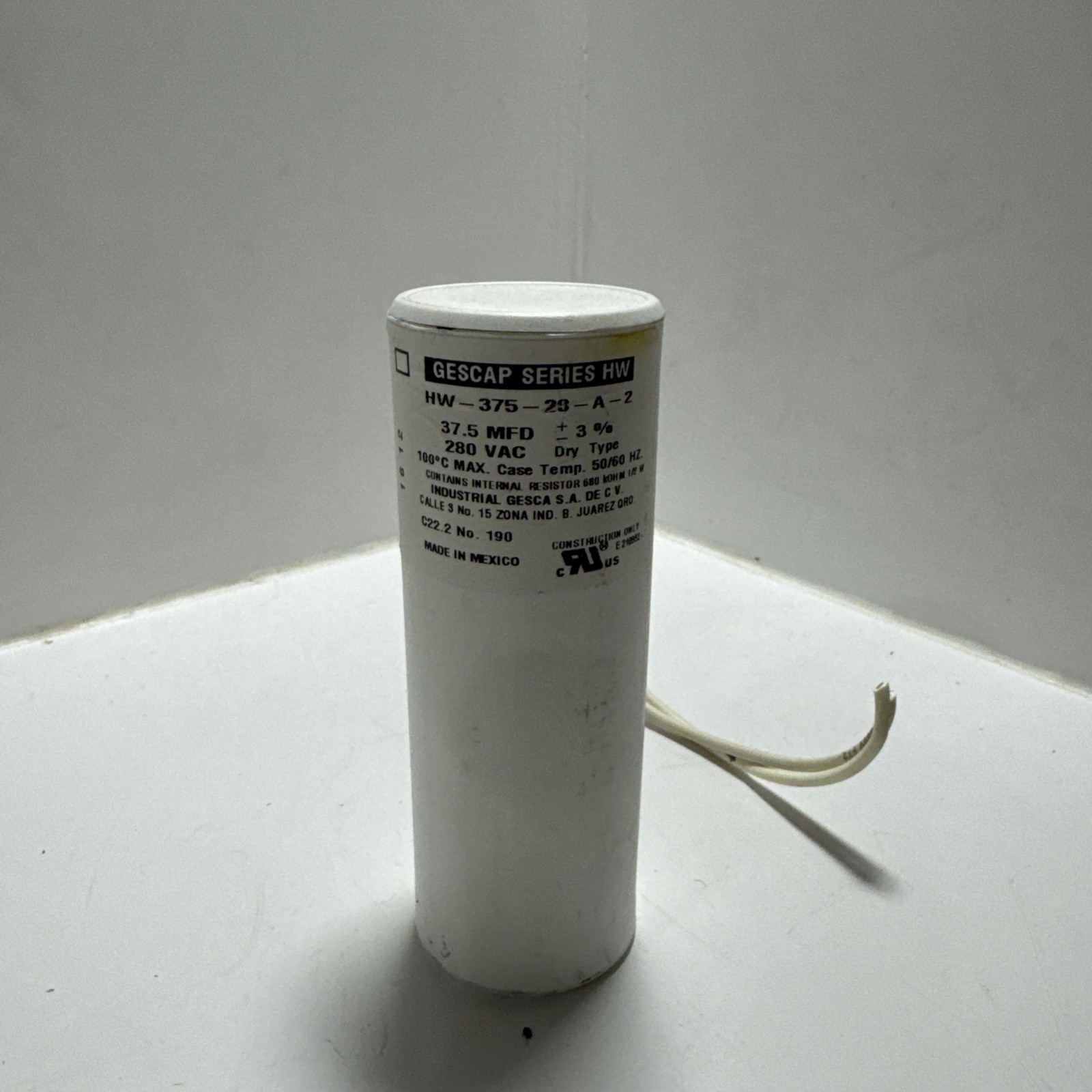 GesCap Series HW HW-375-28-A-2 37.5MFD 280VAC Capacitor *FREE SHIPPING*