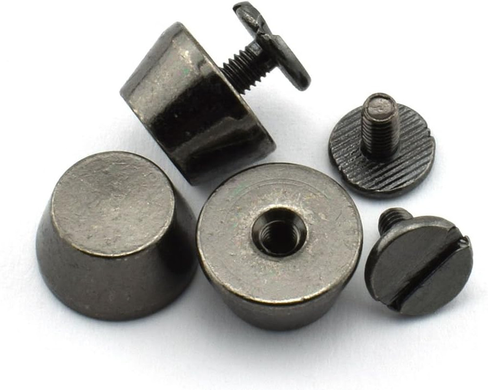 25-Pack 1/2″ Purse Handbag Feet Nailhead Flat Stud Solid Brass Screw-Back Spike