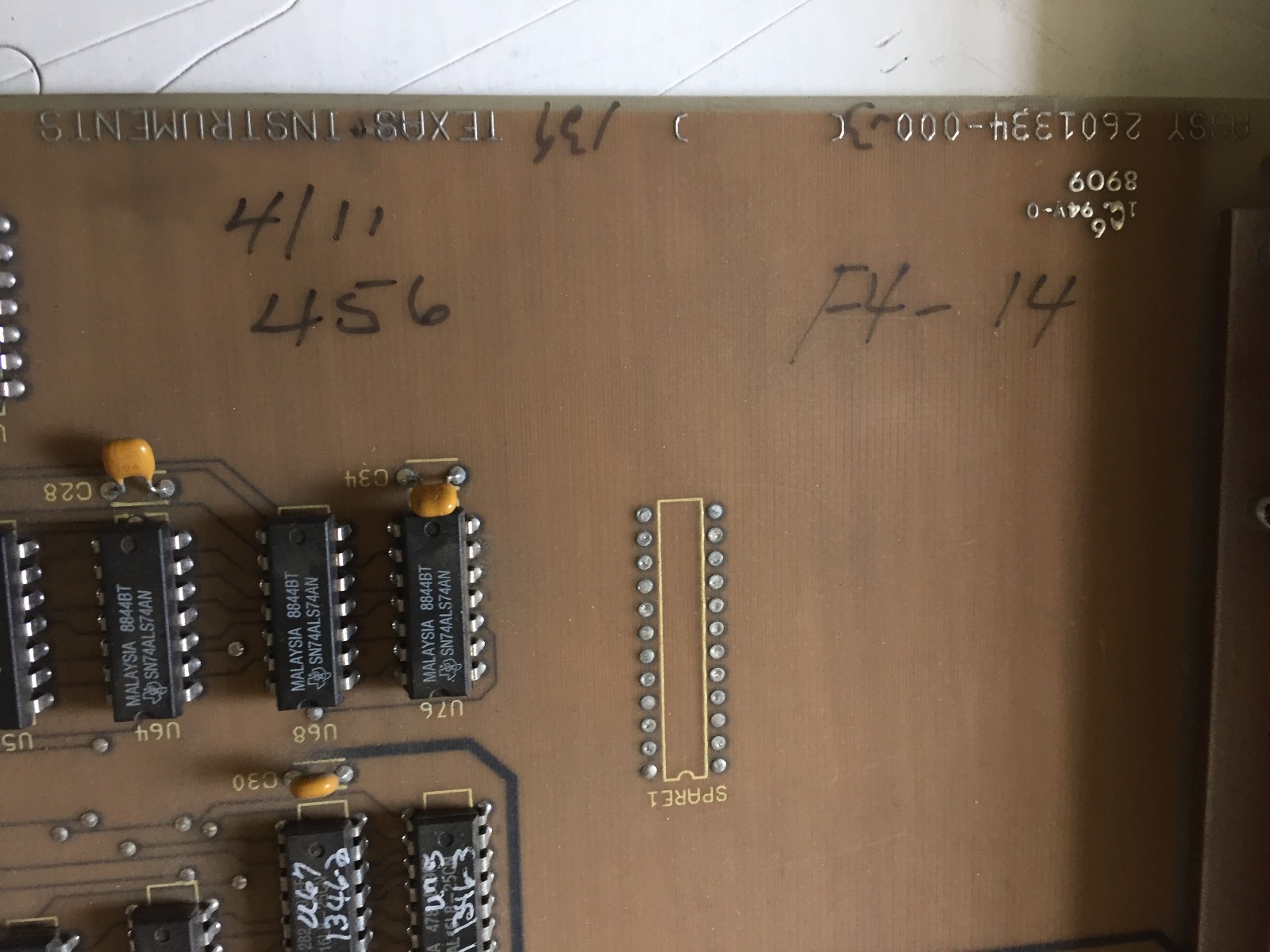 SIEMENS 560-2134,TEXAS 2601334-000,SCHEM 2601332, 64K MEM GOOD CARD,EE,EK