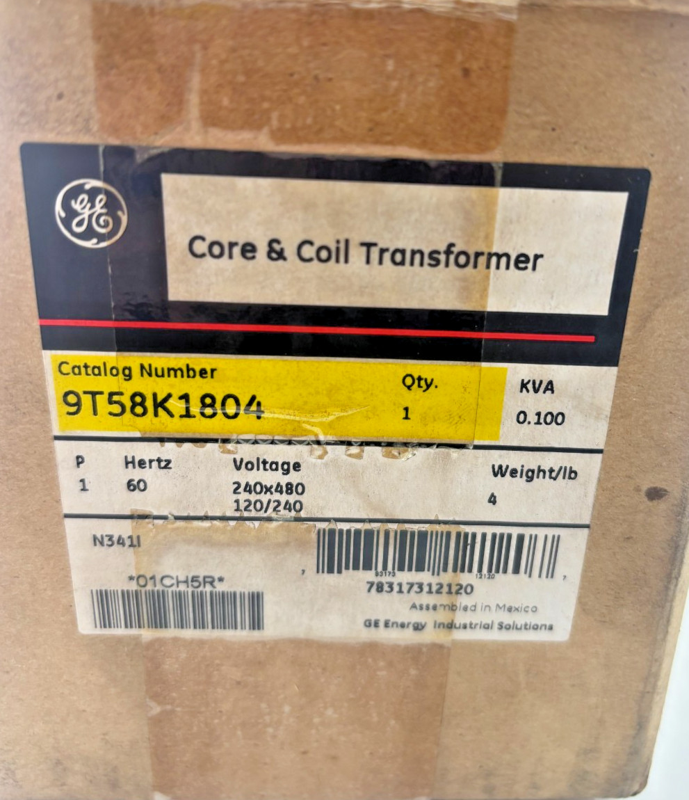 GE 9T58K1804 Core & Coil Transformer 120/240V 240/480V Single Phase Industrial