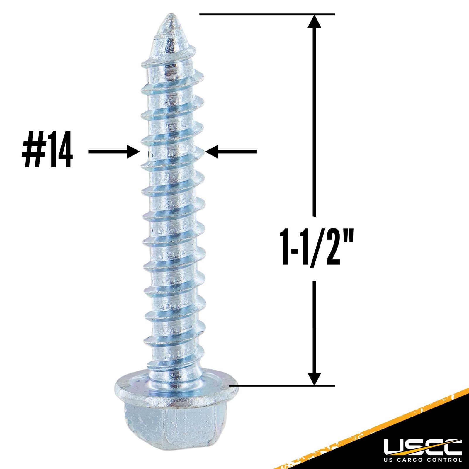 USCC 1-1/2″ E Track Wood Screws – Hex Head Design – 10PK