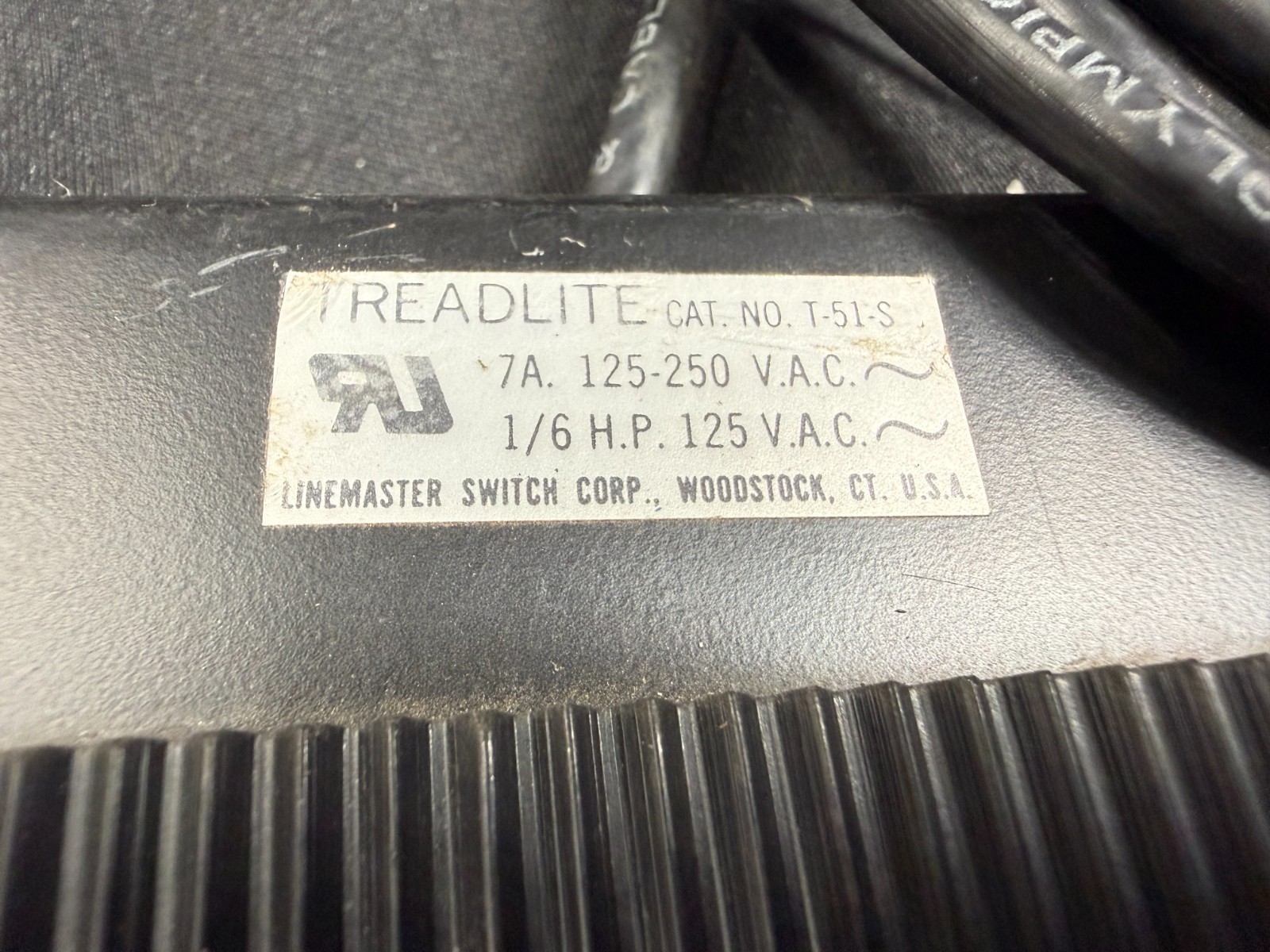 Linemaster Treadlite T-51-S Foot Switch Pedal 7A 125-250V with Cable NNB