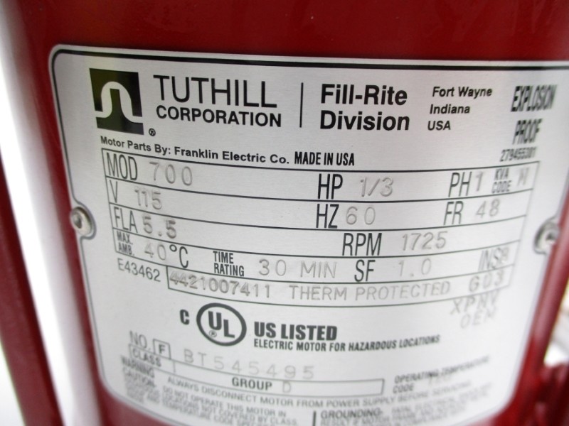 FILL RITE FR700X112 115V NSMP
