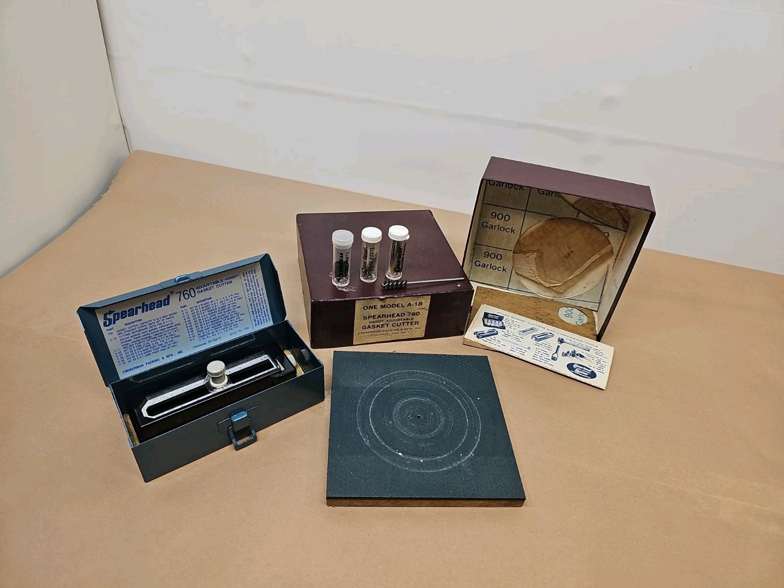 VTG ZIMMERMAN Spearhead 760-A-18 Adjustable Handy Gasket Cutter Set USA W/box