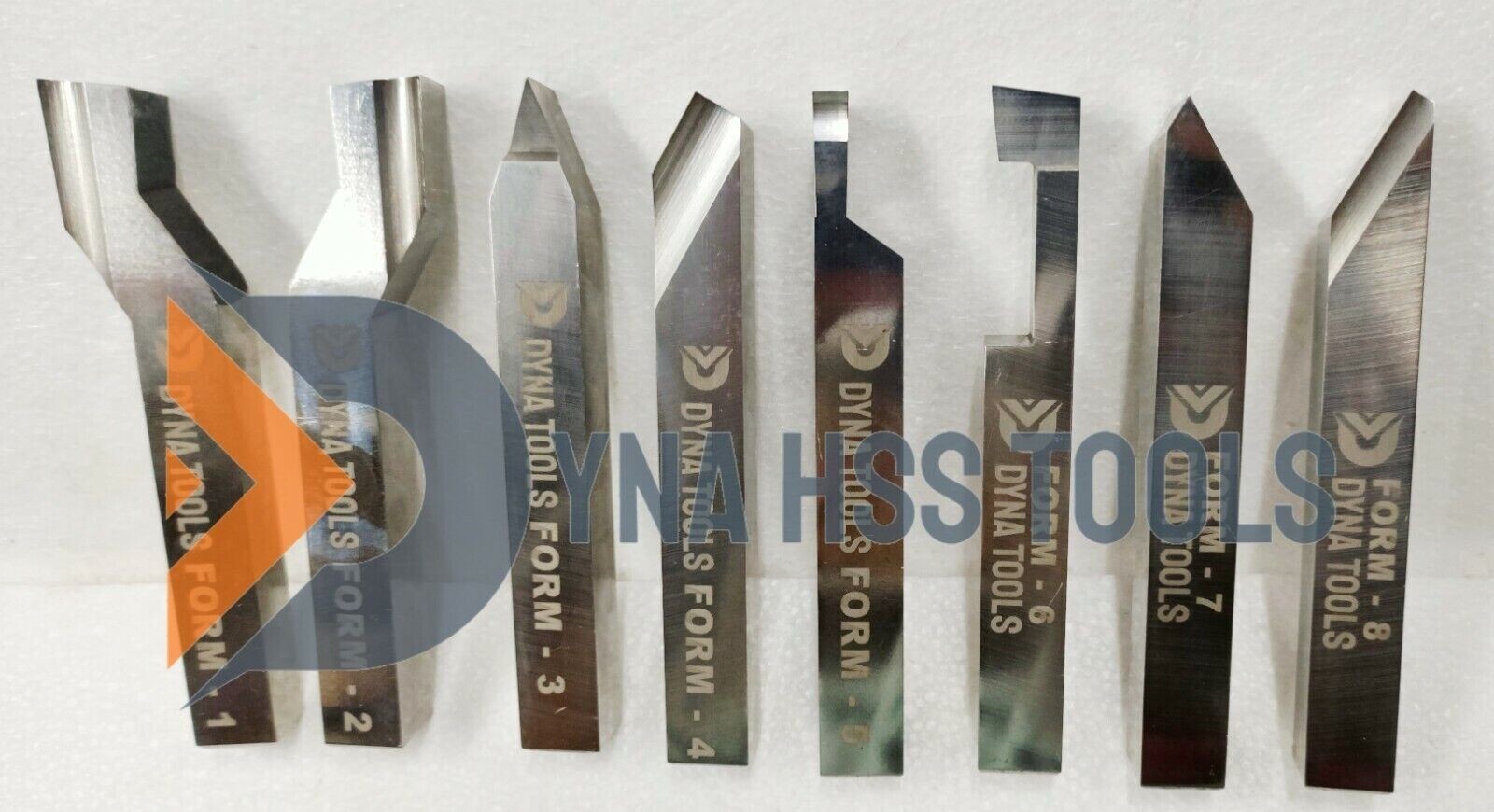 16mm x 125mm HSS Lathe Form Tools Set Of 8 Pieces Square Shank Pre-Formed Tools