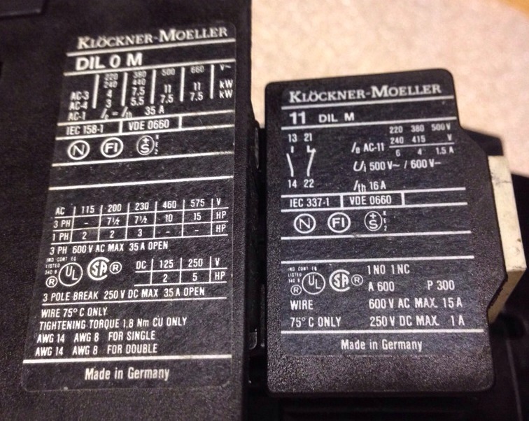 Klocker-Moeller DIL0M & DILM, 3 Sets ShipSameDay W/2-3DayShipping #1374P