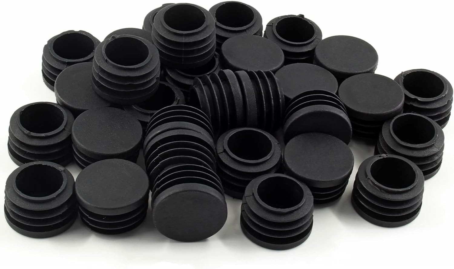 30 Pcs 1-1/4″ round Plastic Plugs Insert Black End Caps Tubing End Caps for roun
