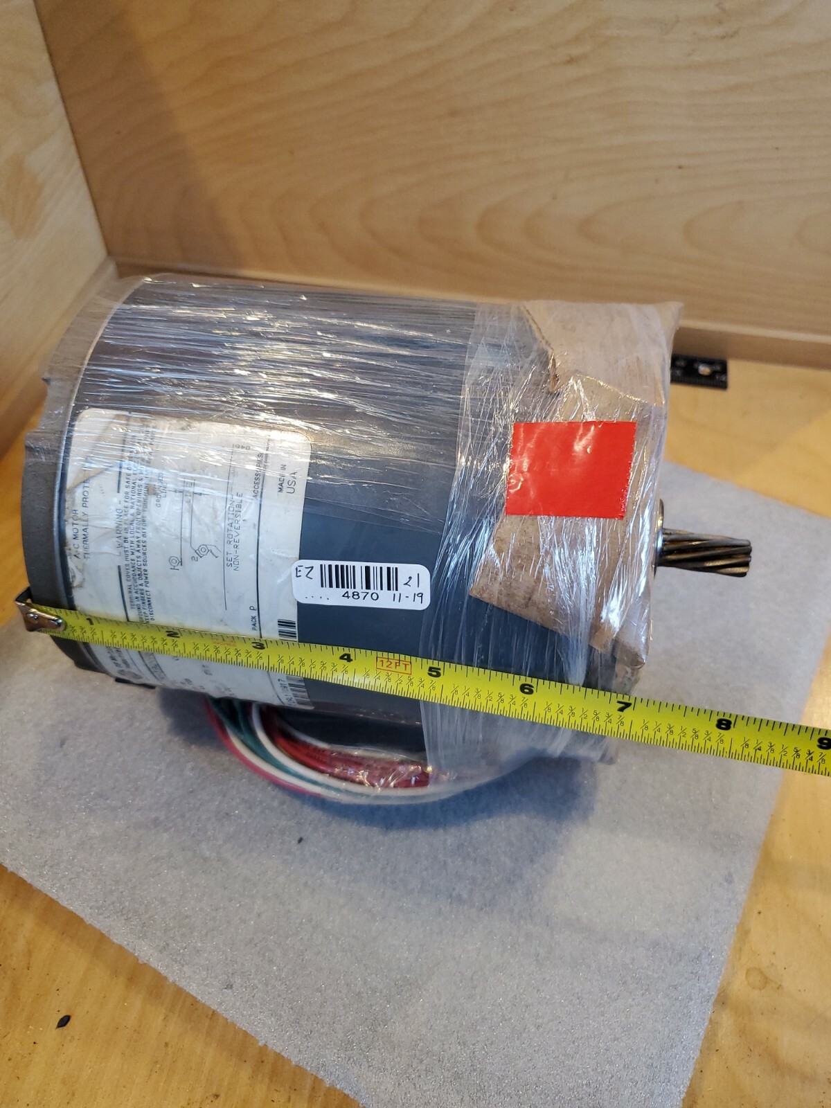 1/4HP 1725PRPM GENERAL ELECTRIC 5KH39QN9621HT SINGLE PHASE MOTOR USED *USA*