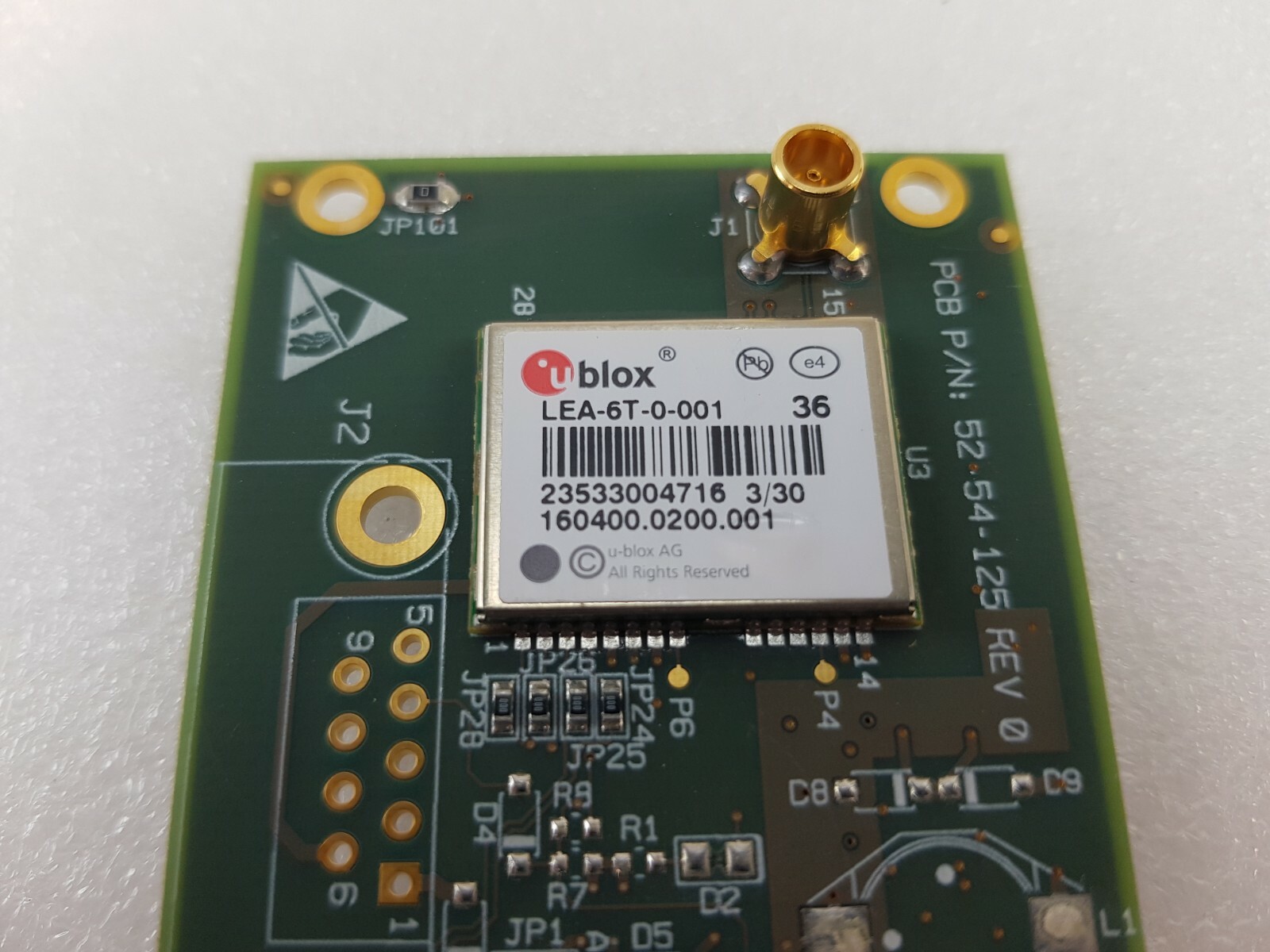 GPS MODULE U-BLOX LEA-6T-0-001, PCB 52-54-125