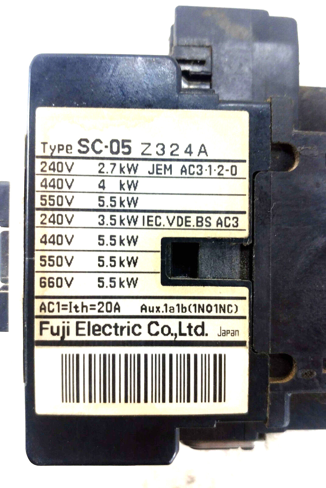 1 USED FUJI SC-05 Z324A CONTACTOR 20A***MAKE OFFER***