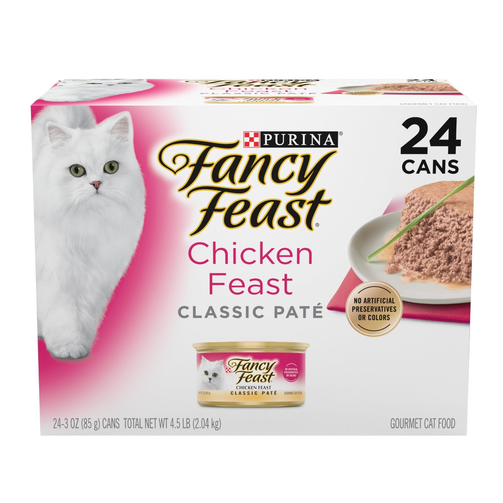 Fancy Feast Chicken Feast Classic Pate Collection Grain Free Wet Cat Food, 3PACK
