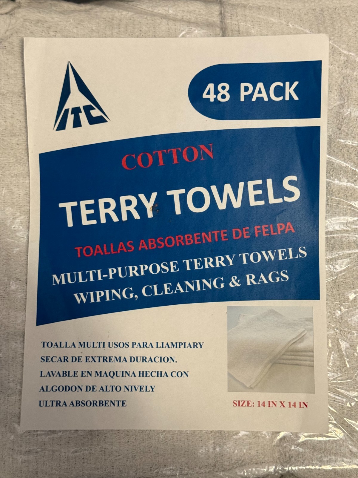 Terry Towels Ideal For Painting Cleaning Polishing Rags 14″ x 14″ 48 Count