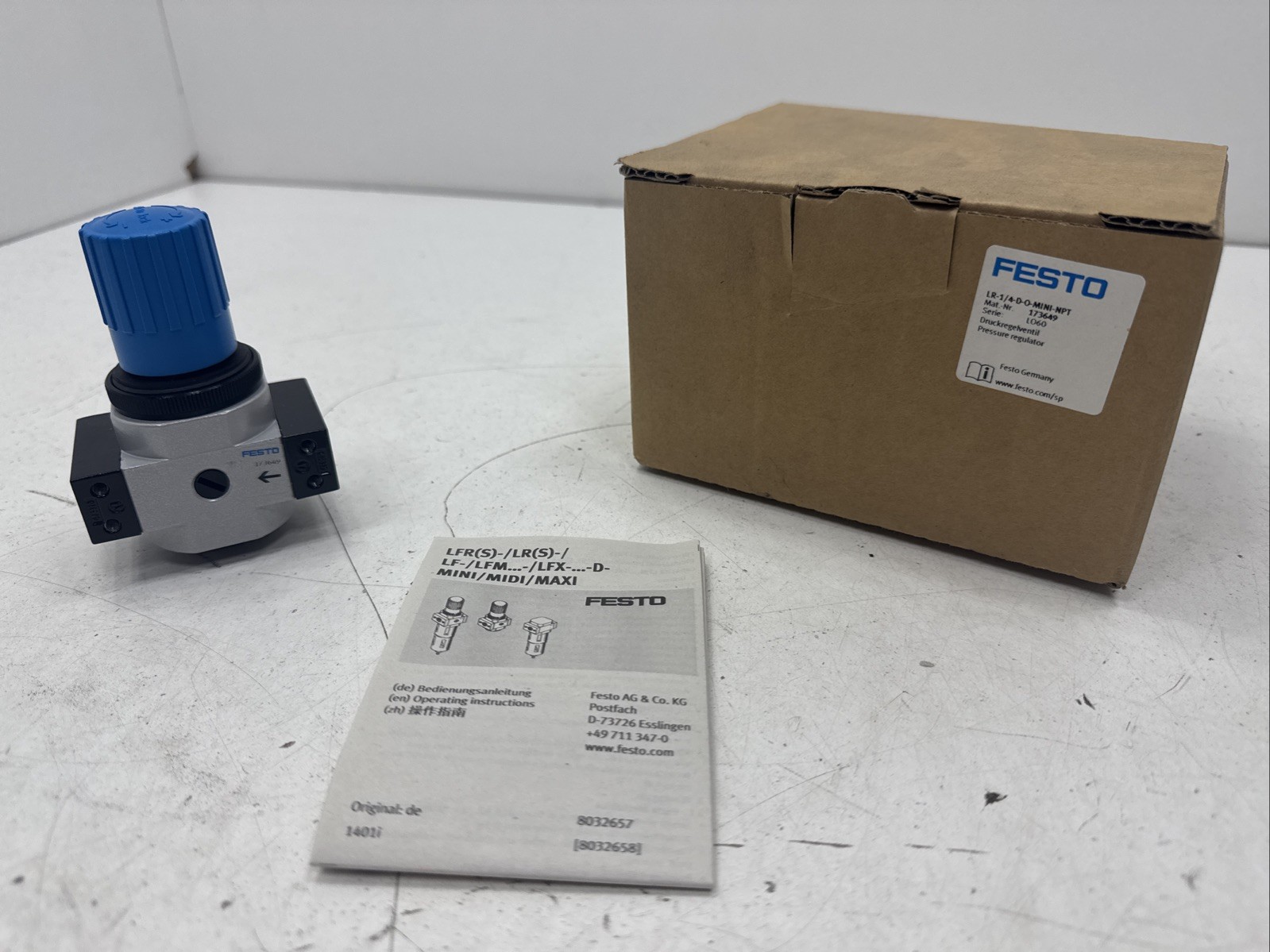 Festo 173649 LR-1/4-D-0-MINI-NPT Pressure Regulator Valve