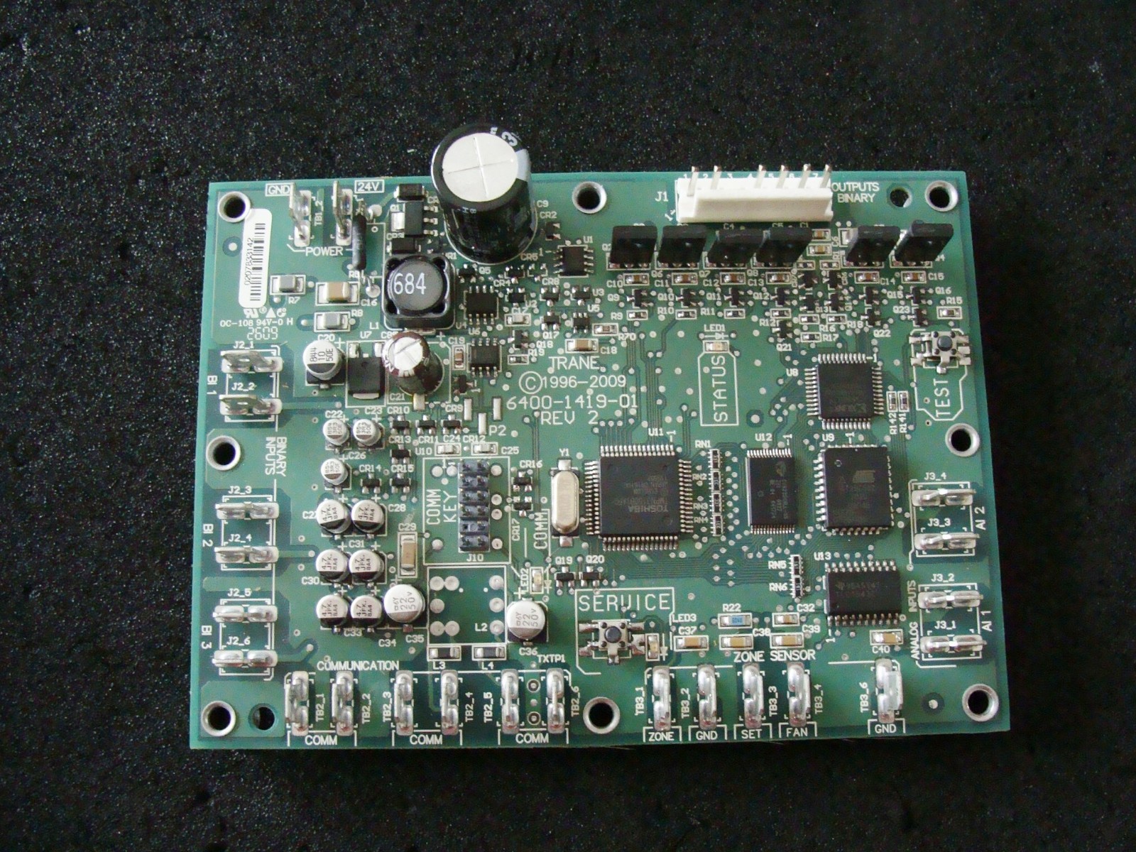 New Trane 6400-1419-01, 1996-2009 Rev. 2 PCB. Assembled in Mexico.