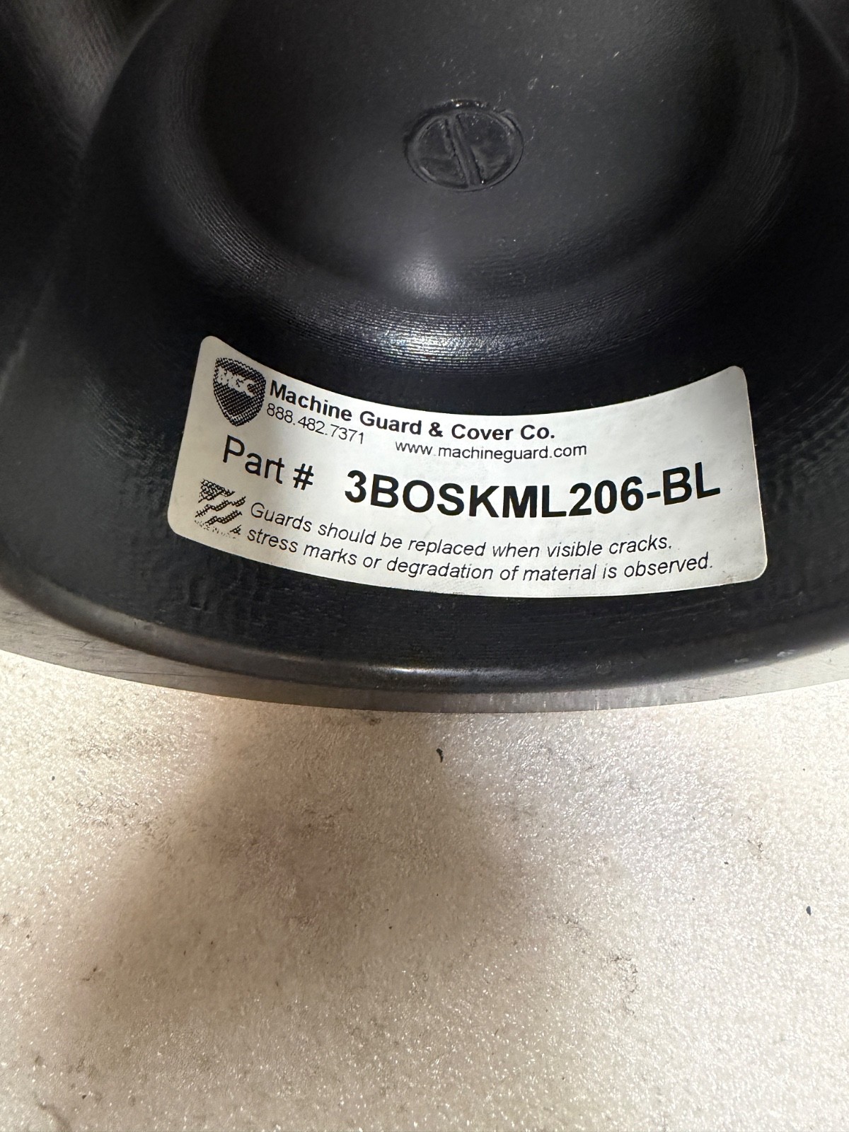 Machine Guard & Cover Co. Part no. 3BOSKML206-BL bearing flanged Saftey cover