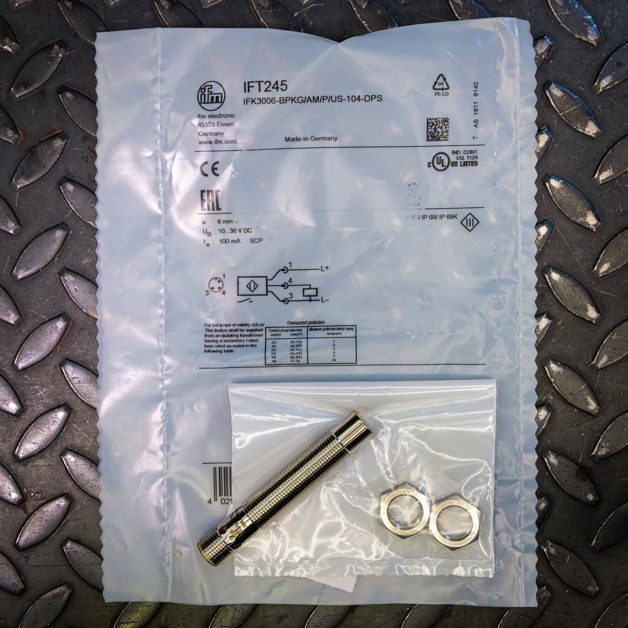 IFM Electronic IFT245 Inductive Proximity Switch Sensor, Unused