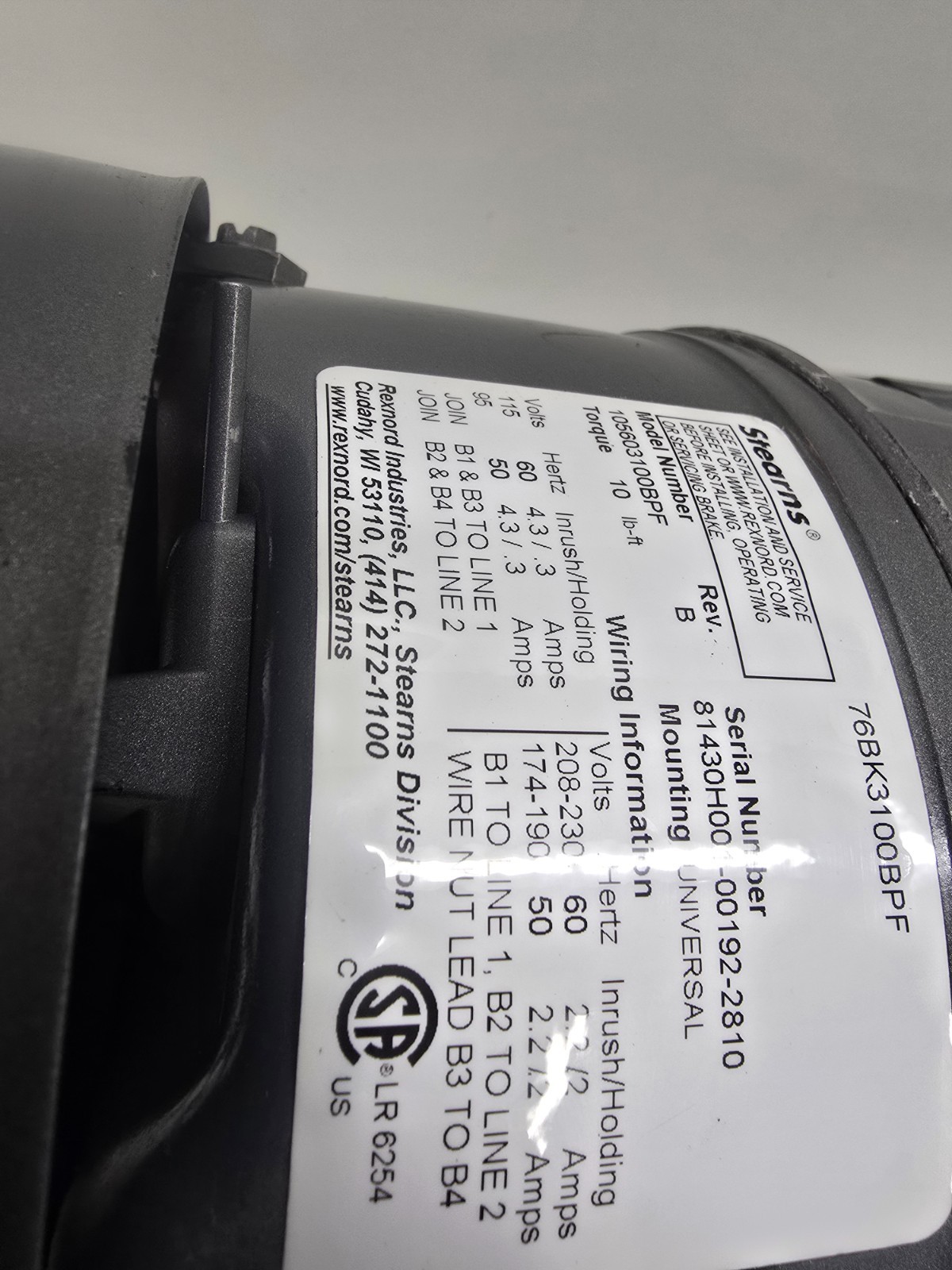 NEW OLD STOCK! BALDOR 2HP 1735RPM INDUSTRIAL MOTOR 76BK3100BPF VBM3558T