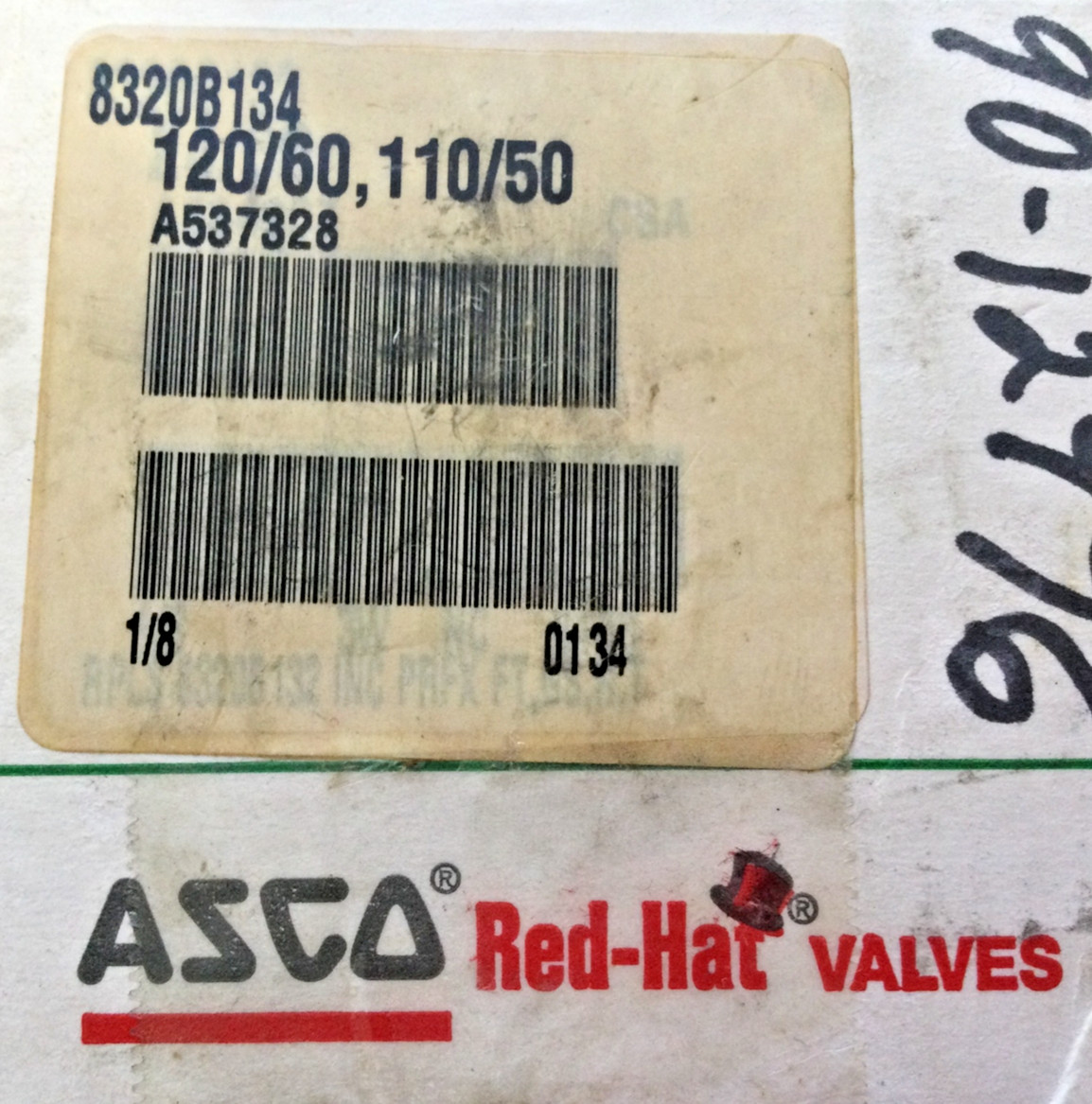 NEW ASCO 8320B134, 120/60, 110/50; A537328; 1/8” SOLENOID VALVE, FREE SHIPPING