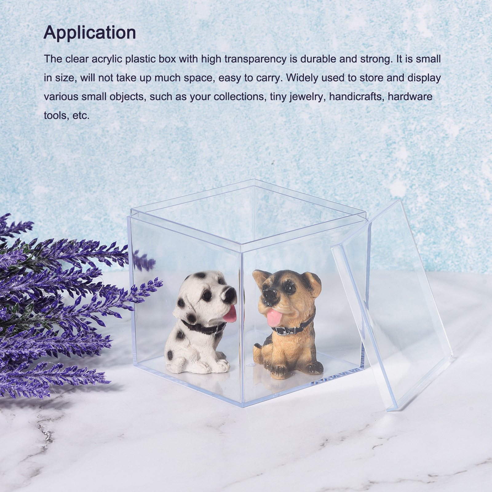 4Pcs Clear Acrylic Storage Box Square Cube Display Case with Lid 5.1×5.1×5.1cm