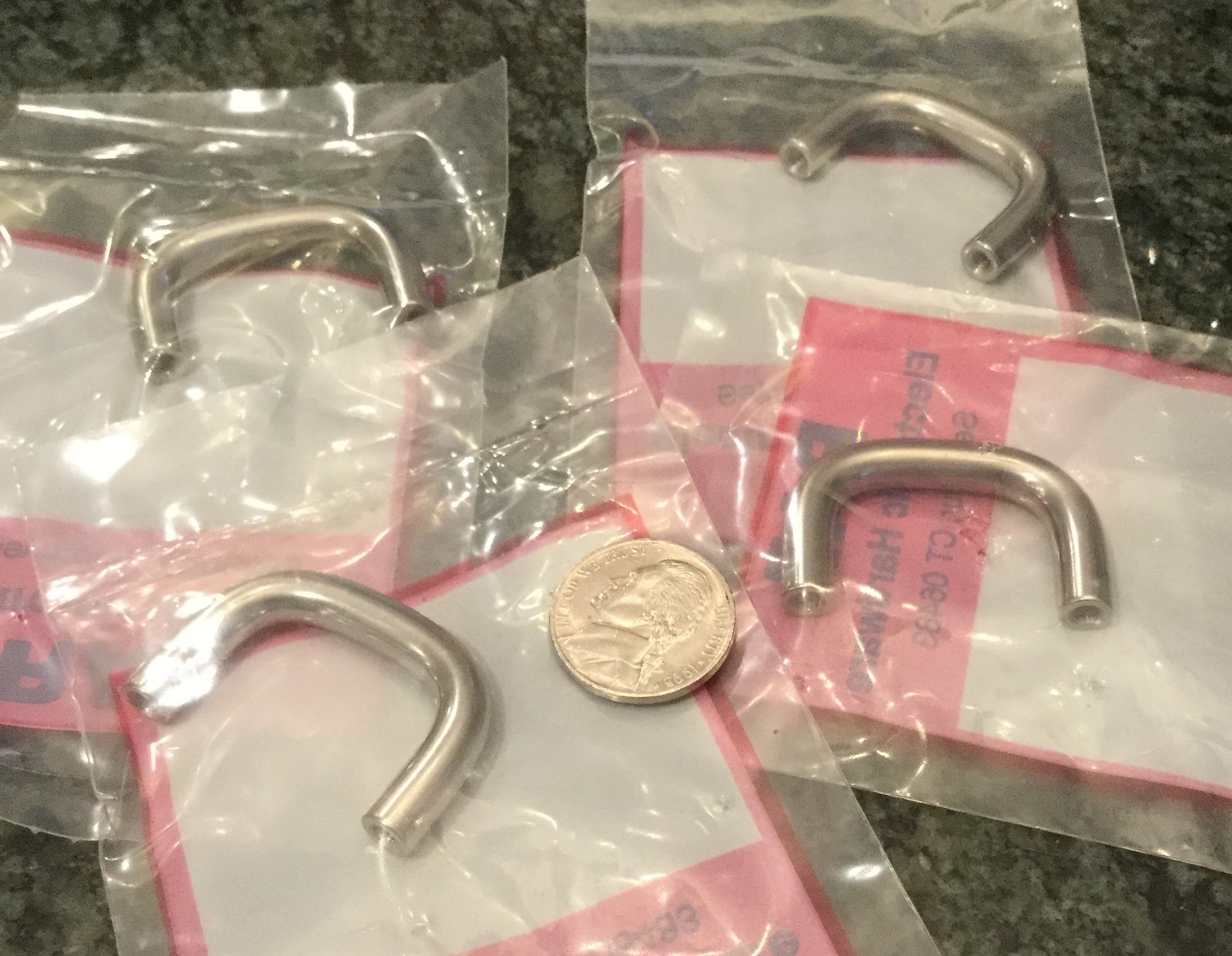 4 pieces RAF electronics stainless rectangle loop handle pull 1 1/2 x 1 high