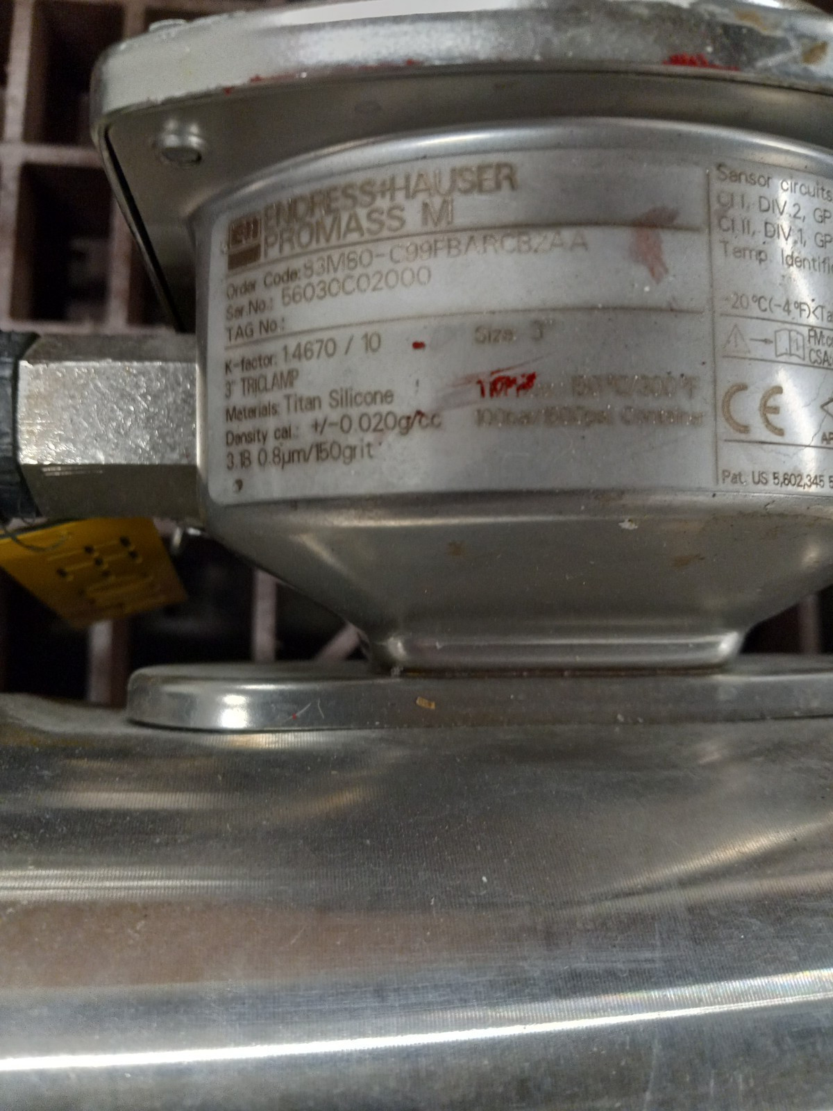 3” ENDRESS HAUSER PROMASS 83M80-C99FBARCB2AA