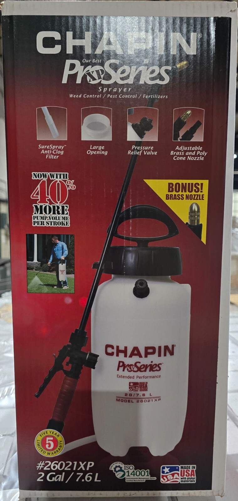 Chapin 26021 XP Pro 2-Gallon Heavy-Duty Compression Sprayer for Professional Use