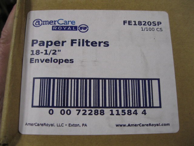 Filter Paper Envelope 100 pcs, 18 1/2 x 20 1/2. AmerCare Royal