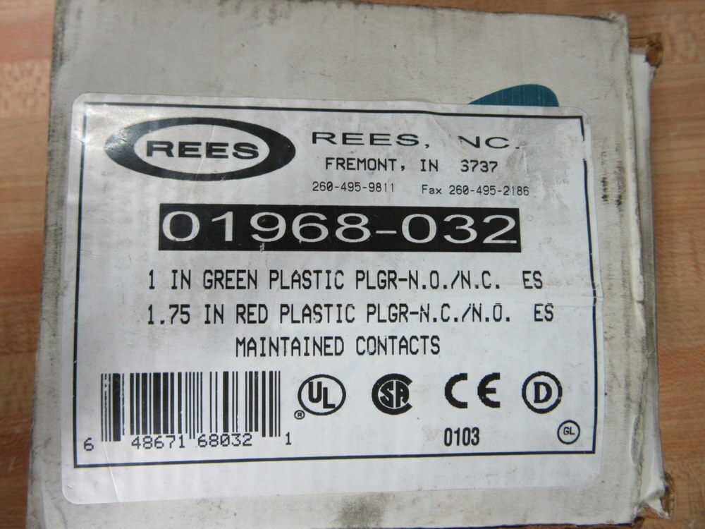 Rees 01968-032 Plunger Switch 01968032