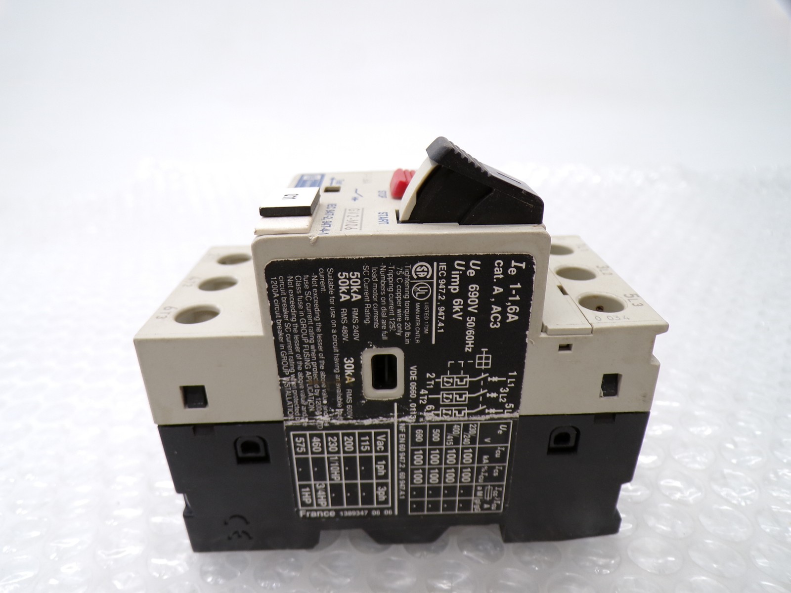 TELEMECANIQUE GV2-M06 STARTER 1-1.6AMP NSNP